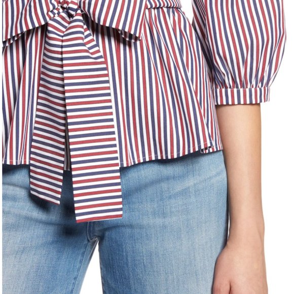 Halogen Belted Blouson Sleeve Blouse - Picture 3 of 4